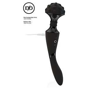 Vibrator Shiatsu Bendable Massager Wand Negru Thumb 1