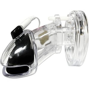 Cușcă Penis Electrică Discretă cu Telecomandă Transparent Thumb 9