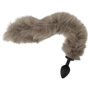 Coada Fluffy Gri cu Plug Din silicon You2Toys — 45 cm Thumb 2