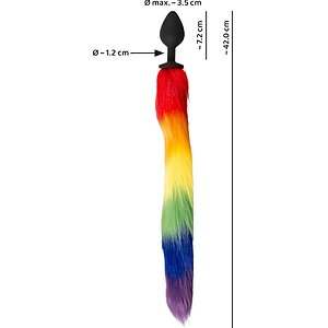 Plug Anal You2Toys cu Coadă Pufoasă Rainbow 42 cm Negru Thumb 5