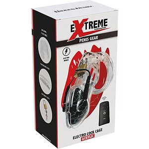 Cușcă Penis Electrică Discretă cu Telecomandă Transparent Thumb 27