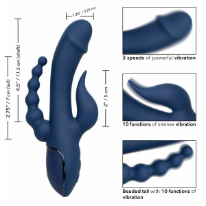 Triple Orgasme CalExotics — Vibrator Reîncărcabil Albastru Thumb 18