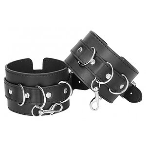 Leather Hand And Legcuffs Negru Thumb 4