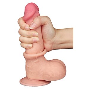 LoveToy Dildo cu Piele Mobilă Realist 19cm Thumb 4