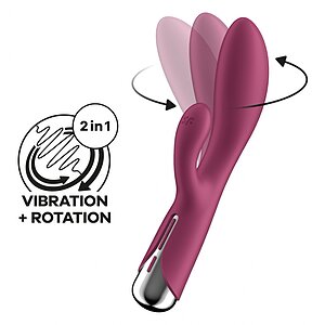 Vibrator Satisfyer Spinning Rabbit 1 Roșu Thumb 2