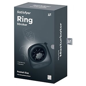 Masturbator Cu Vibrații Ring Stroker Negru Thumb 4