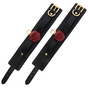 Wild Roses Wrist Cuffs Negru Thumb 2