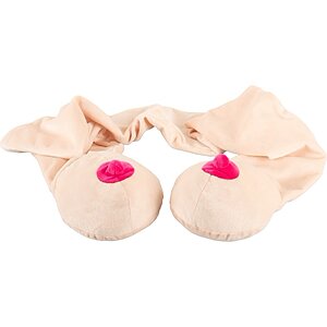 Eșarfă Haioasă cu Două Forme De Sân, Bej Pufos Thumb 3