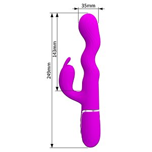 Pretty Love Laursen – Vibrator curbat Reîncărcabil 7+4, Mov Thumb 8