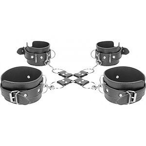 Leather Hand And Legcuffs Negru Thumb 2