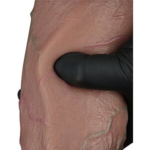 Lovetoy Dildo 25cm Silicon Dublu Strat cu Ventuză Maro Thumb 3