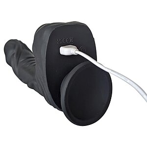 Naked Addiction 23 cm, Vibrator Rotativ și De împingere Negru Thumb 146