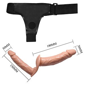 Debra Strap-On Dublu Realist, Ham Reglabil 15/18 cm Thumb 5