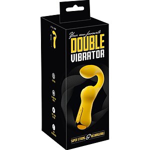 Dublu Vibrator curbat – 2 Motoare, 10 Moduri, Reîncărcabil Galben Thumb 3