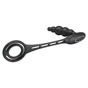 Anal Plug Pretty Love Vibration Penis Sleeve III Negru Thumb 1