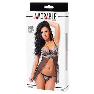 Babydoll Amorable Serenity Negru S-L Thumb 2