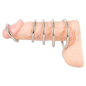 Bad Kitty Set of 5 Metal Rings Argintiu Thumb 3