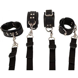 Set Restricții Pentru Pat H Belt și Cătușe Negru Thumb 5