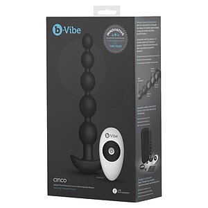 Bile Anale Telecomandate b-Vibe Cinco Negru Thumb 3