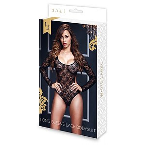 Body Baci Lacy Bodysuit Back Cutout Negru S-L Thumb 2