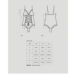 Bodysuit Cu Model Obsessive Slevika Negru L-XL Thumb 4