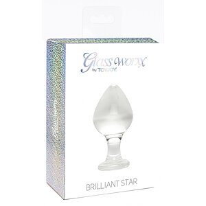 Brilliant Star – Plug Anal Din Sticlă TOYJOY 9x4cm Transparent Thumb 2