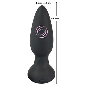 Plug Anal Black Velvets RC Vibrating Negru Thumb 4