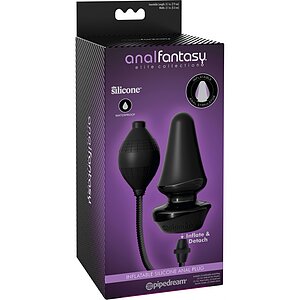 Anal Plug Inflatable Silicone Negru Thumb 1
