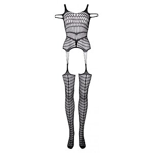 Catsuit Le Desir Shredded Negru S-L Thumb 3