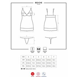 Chemise Obsessive 853-CHE Negru S-M Thumb 4