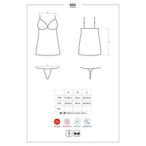 Chemise Obsessive 862-CHE Negru S-M Thumb 4