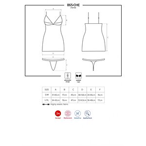 Chemise Obsessive 865-CHE Negru L-XL Thumb 4