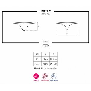 Chilot Decupat Obsessive 828-THC Negru L-XL Thumb 4