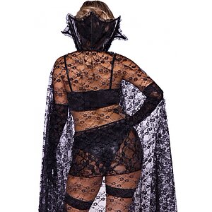 Costum Leg Avenue Seductive Vampire în Lace Negru S Thumb 2