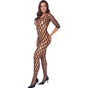 Crotchless Catsuit Cottelli Collection Forbidden Negru S-L Thumb 1