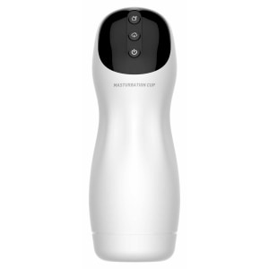 Deluxe Pro Masturbator Reîncărcabil cu Contracții și Vibrații Alb Thumb 2