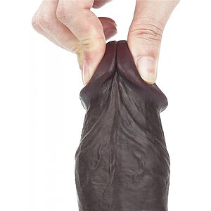 Dildo cu Ventuză Sliding Skin Dual Layer Dong Maro Thumb 5