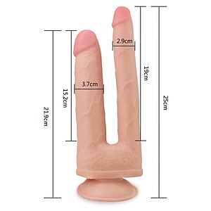 Dildo Dublu Cu Ventuză Skinlike Soft Thumb 3