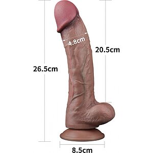 Dildo Dublu-strat din Silicon Platinum 26,5 cm Flesh Thumb 1