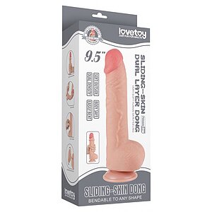 Dildo Realist LoveToy 24cm TPE Dual Density Ventuză Thumb 14