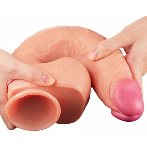 Dildo Realistic 30cm Dual Layered Platinum Thumb 3