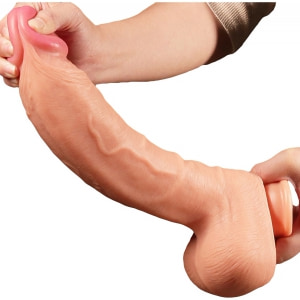 Dildo Realistic 30cm Dual Layered Platinum Thumb 2