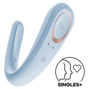 Satisfyer Double Classic Vibrator Cuplu Reîncărcabil Albastru Thumb 3
