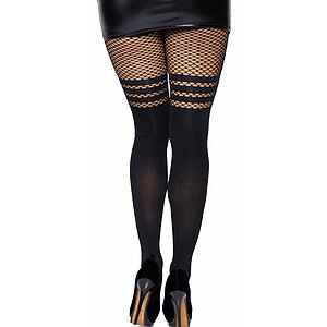 Dresuri Leg Avenue Fishnet Stripes Negru XS-L Thumb 1