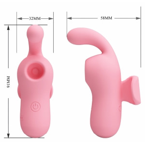 Finger Magic Fairy Suctor Clitoral Purtabil 10+10 Moduri Roz Thumb 4