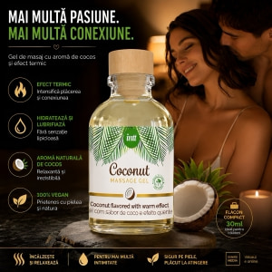 Gel Masaj Vegan Intt Cocos cu Efect încălzire 30ml Thumb 1