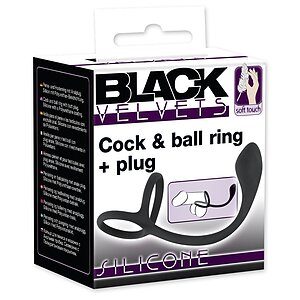 Inel Penis Black Velvets 3 În 1 Negru Thumb 3