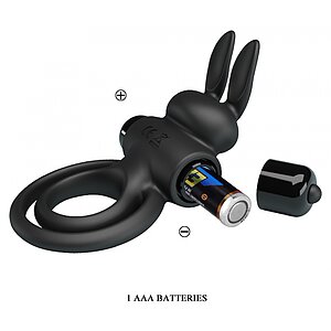 Inel Penis Pretty Love Vibrant 3 Negru Thumb 3