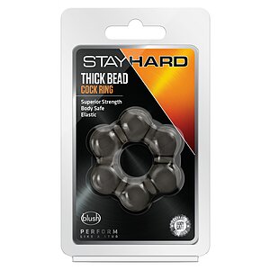 Inel Penis Stay Hard Thick Bead Negru Thumb 2