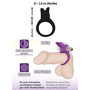 Inel Pentru Penis Cu Vibrații Rabbit Mov Thumb 4